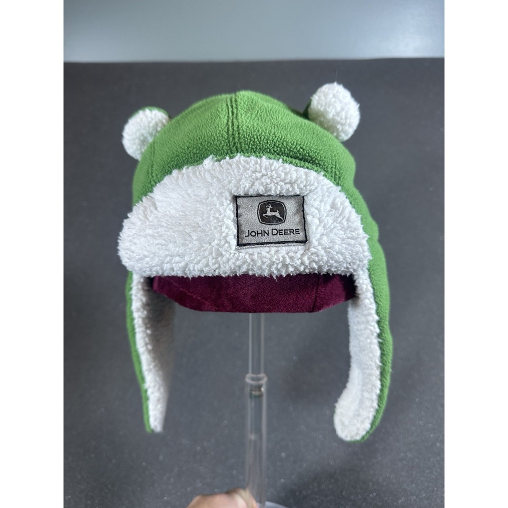John Deere Infant Winter Hat Beanie With Ear Coverings And Chin Strap